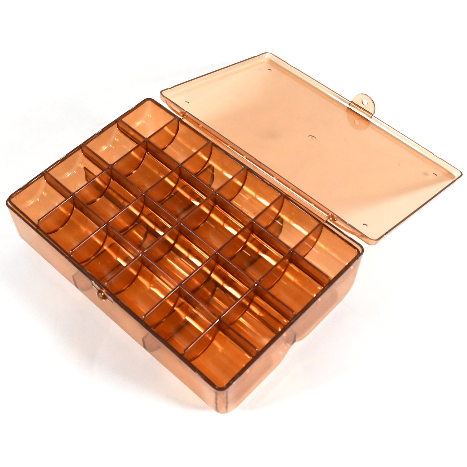 2 Layer Acrylic Jewelry Storage Box Dustproof Earring Box Storage Box Portable Nail Art Storage Case 24-grid Small And 6-grid Big Case Makeup Vanity Box (1 Pc  30 Compartment) - LootFaat
