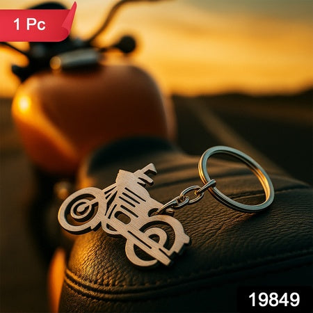 Motorcycle Silhouette Metal Keychain - (1 Pc)
