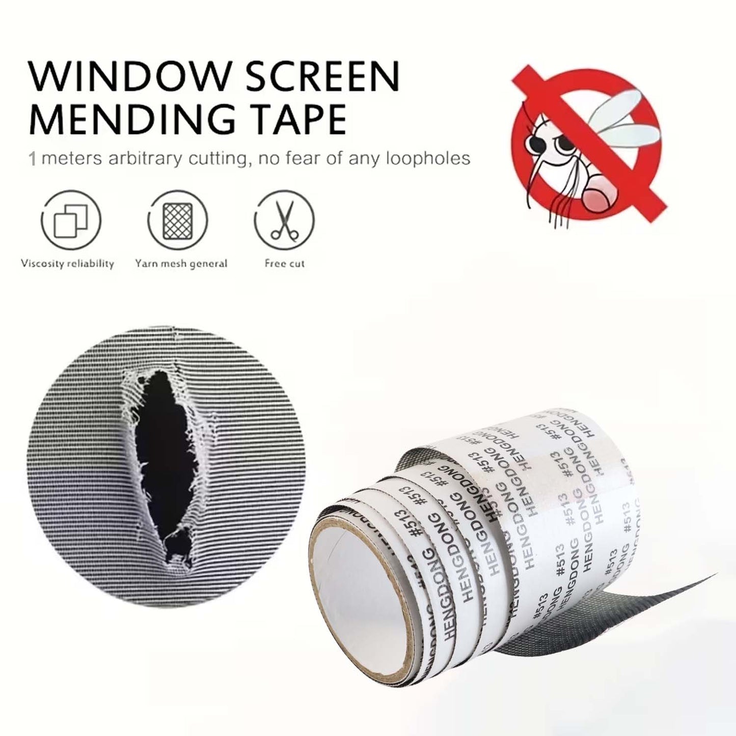 Premium Self-adhesive Window Screen Repair Mesh Tape (5cm X 1m)