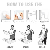 Beard Bib - Hair Clippings Catcher Apron for Men's Grooming (Black)