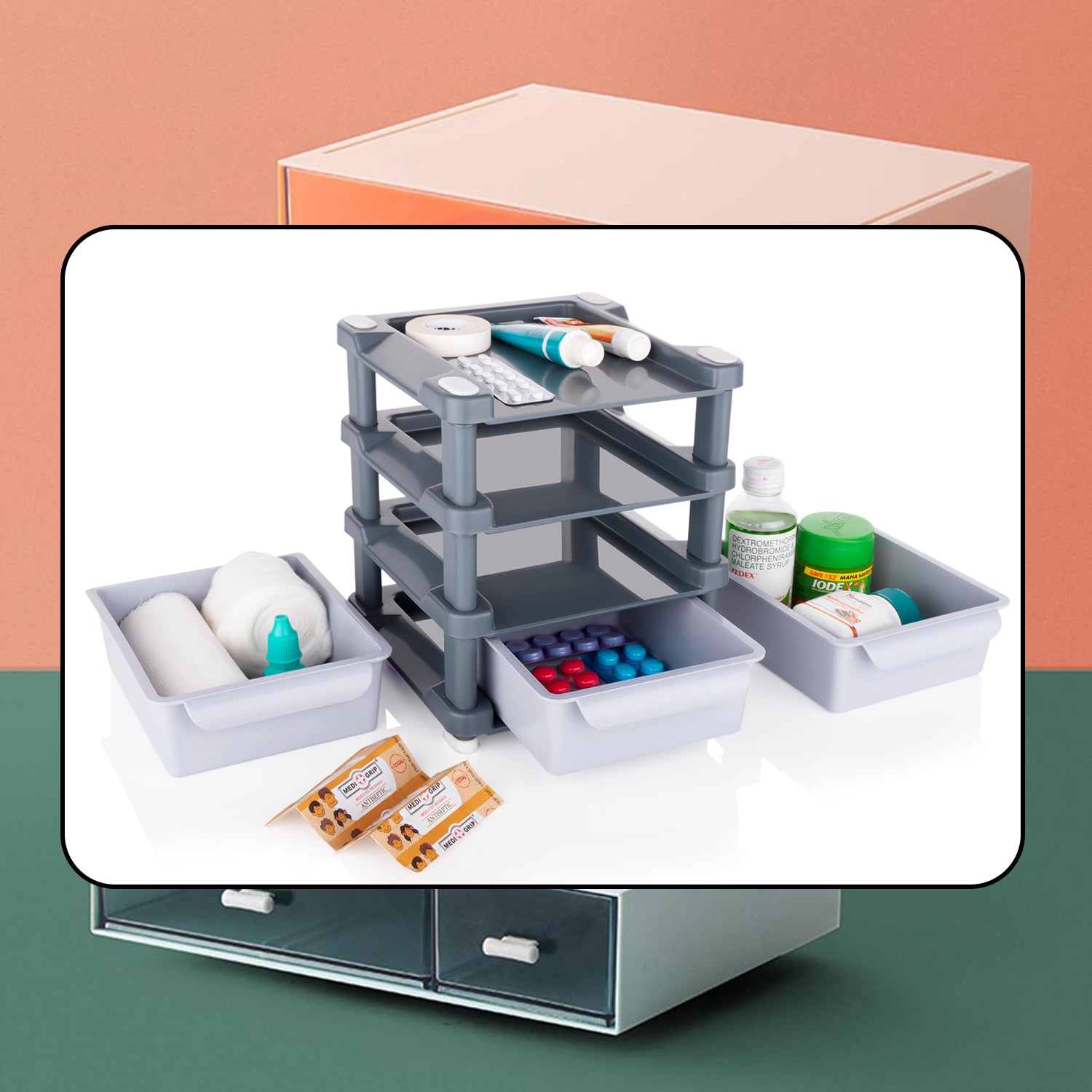 Mini 3 Layer Drawer Used For Storing Makeup Equipments And Kits Used By Womens And Ladies. - LootFaat