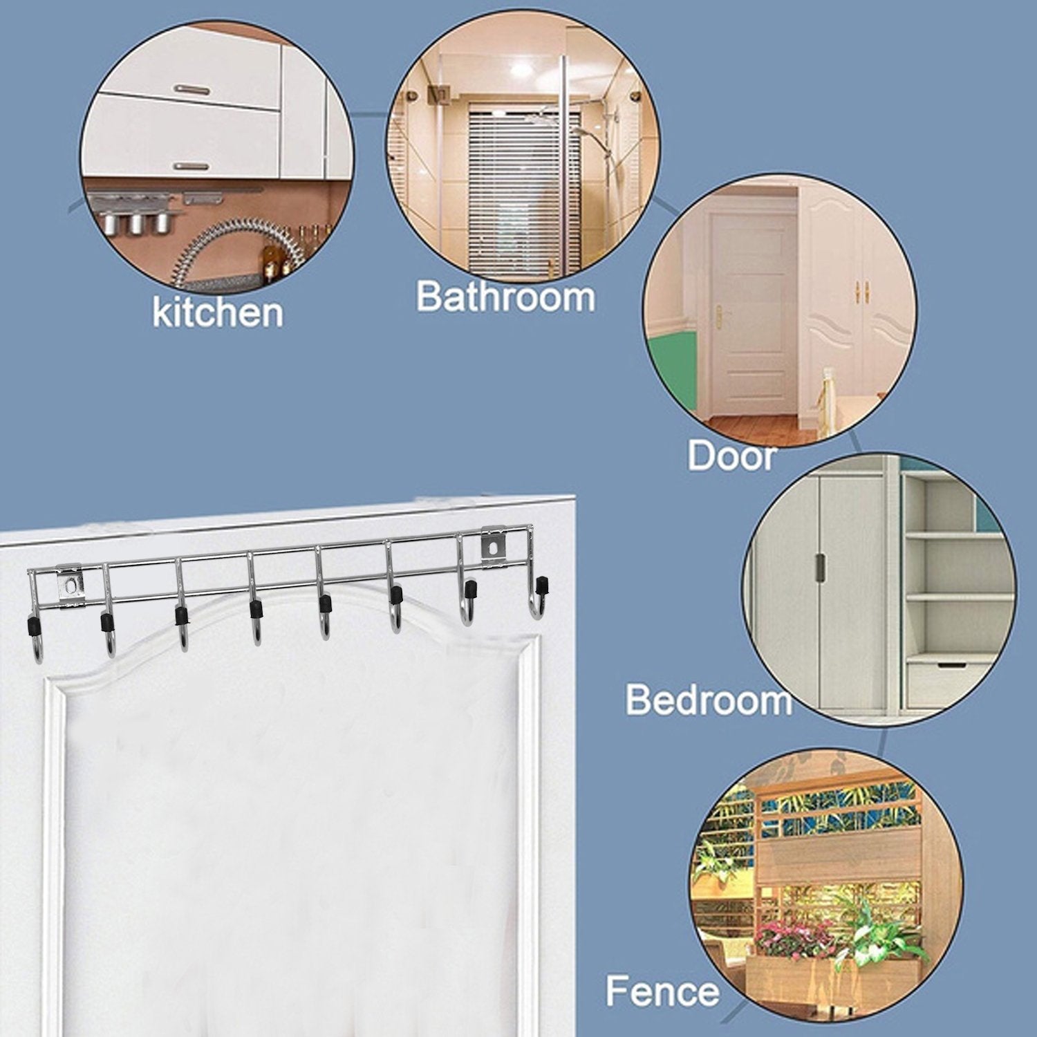 Multipurpose Stainless Steal Hanger Strip Hooks (6 Pin) - LootFaat