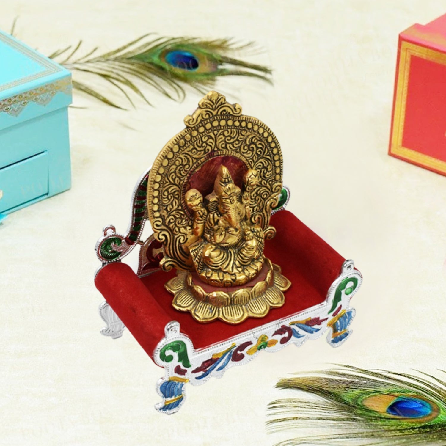 Big Singhasan Bal Gopal Used In All Kinds Of Household And Official Places For Placing Gods Sculpture Over It. - LootFaat
