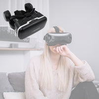 3D VR Headset with Headphones - Immersive Virtual Reality Goggles for Smartphones