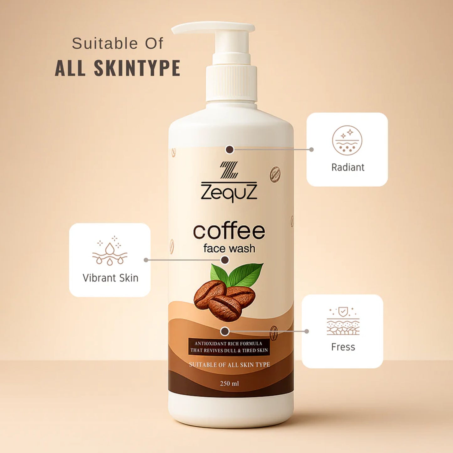 Zequz Coffee Face Wash - (1 Pc  250 Ml)