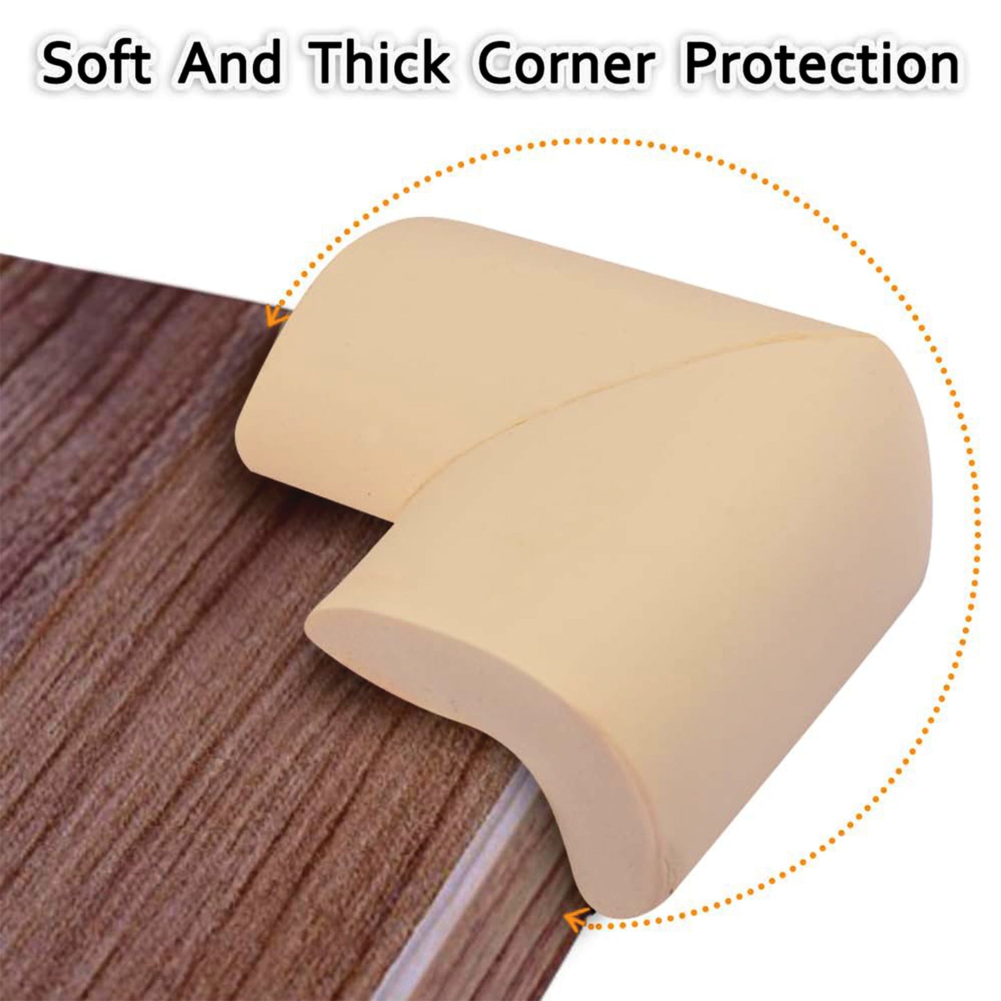 4 Pc Soft Foam Table Corner Protectors Set With Safety Tape