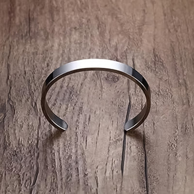 Minimalist Polished Open-ended Silver-tone Stainless Steel Kada (1 Pc) - second image