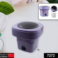 Foldable Mini Washing Machine with Drain Basket - Portable Washer for Travel, Camping, Baby Clothes