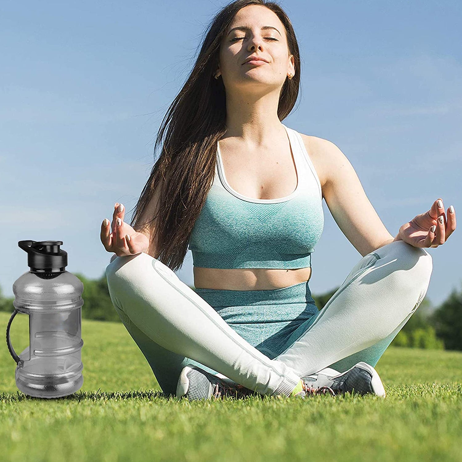 Sports Gym 1.5 Liters Gallon Water Bottle With Mixer And Strainer - LootFaat