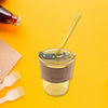 Home Glass Coffee Mugtea Cup With Glass Straw And Leakproof Lid  Travel Friendly Cups With Heatproof Sleeves