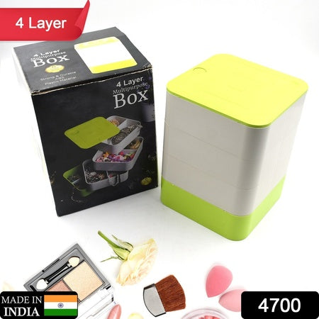 4 Layers Jewelry Box 360 Degree Rotating Jewelry Box Jewelry And Earring Organizer Box Accessory Storage Box - LootFaat