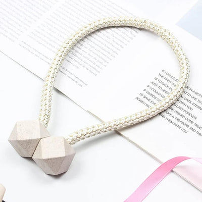 Home Plastic Curtain Tiebacks Straps Buckle Clips Rope Straps Window Curtain Bracket Decoration Pearl Decorative Rope Holdback Holder For Window (2 Pc) - second image