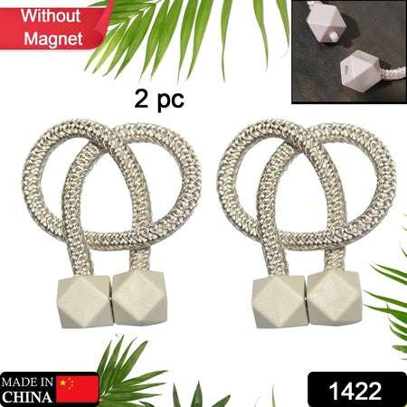 Home Plastic Curtain Tiebacks Straps Buckle Clips Rope Straps Window Curtain Bracket Decoration Pearl Decorative Rope Holdback Holder For Window (2 Pc) - LootFaat