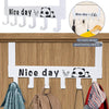 Heavy-duty Carbon Steel Door Hook Hanger Rack (2 Pc  6 Hook  White)