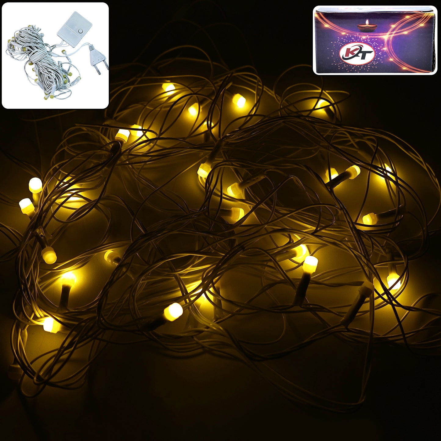 8M Warm LED String Lights - Diwali, Christmas & Home Decor