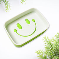 Portable Travel Home Box Cute Cartoons Smile Face Container Draining Holder Soap Dish - LootFaat