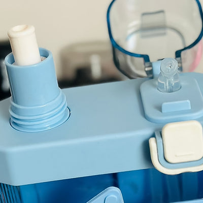 2in1 Dual Compartment Water Bottle With Straw And Adjustable Shoulder Straps (1 Pc  Multi Color) - second image