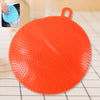 Red Silicone Dish Scrubber Sponge Mildew Free Non Stick Heat Resistant
