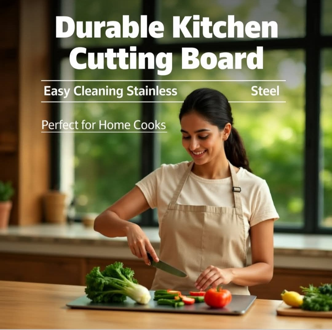 Stainless Steel Cutting Board with Scale - 31x20 cm