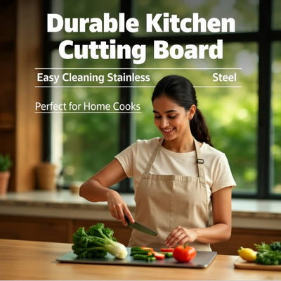 Stainless Steel Cutting Board with Scale - 31x20 cm - second image