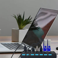 Usb Splitter Multi Port Usb 2.0 Hub 7 Port With Independent Onoff Switch And Led Indicators Usb A Port Data Hub Suitable For Pc Computer Keyboard Laptop Mobile Hdd Flash Drive Camera Etc - LootFaat