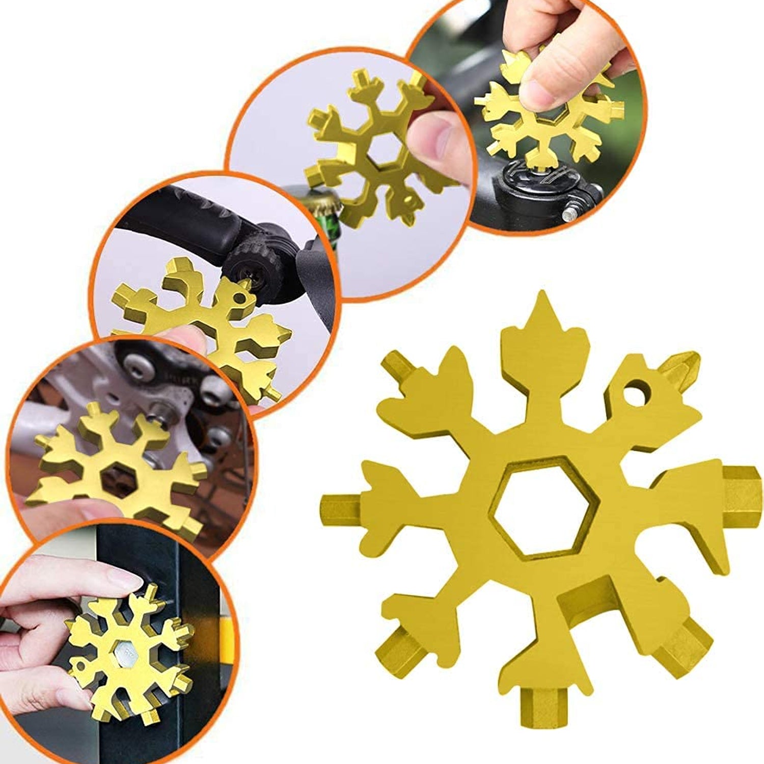 Durable  Portable 18 In 1 Snowflake Multi-tool Snowflake Bottle Opener Flat Phillips Screwdriver Kit Wrench - LootFaat