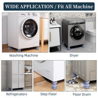 Washing Machine Support Anti Vibration Washing Machine Support Adjustable Washer Anti Vibrasion Pads Washer  Dryer Pedestals Washing Machine Accessory Anti- Skid Pad Pvc Lifting Pad Non-slip ( 4 Pc Set ) - LootFaat