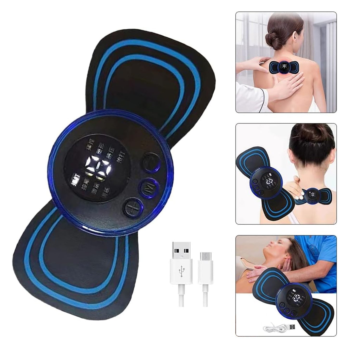 Mini Portable EMS Neck Massager for Lymphatic Drainage & Pain Relief