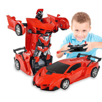 2 In 1 Automatic Robot Converted Remote Control Car With Light Scale 360drifting Deformation Robot Car Toy Kids Boys Robot Convertunique Toy For Boys (1 Pc) - LootFaat