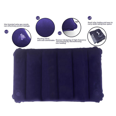 Velvet Inflatable Travel Pillow - Blue - second image