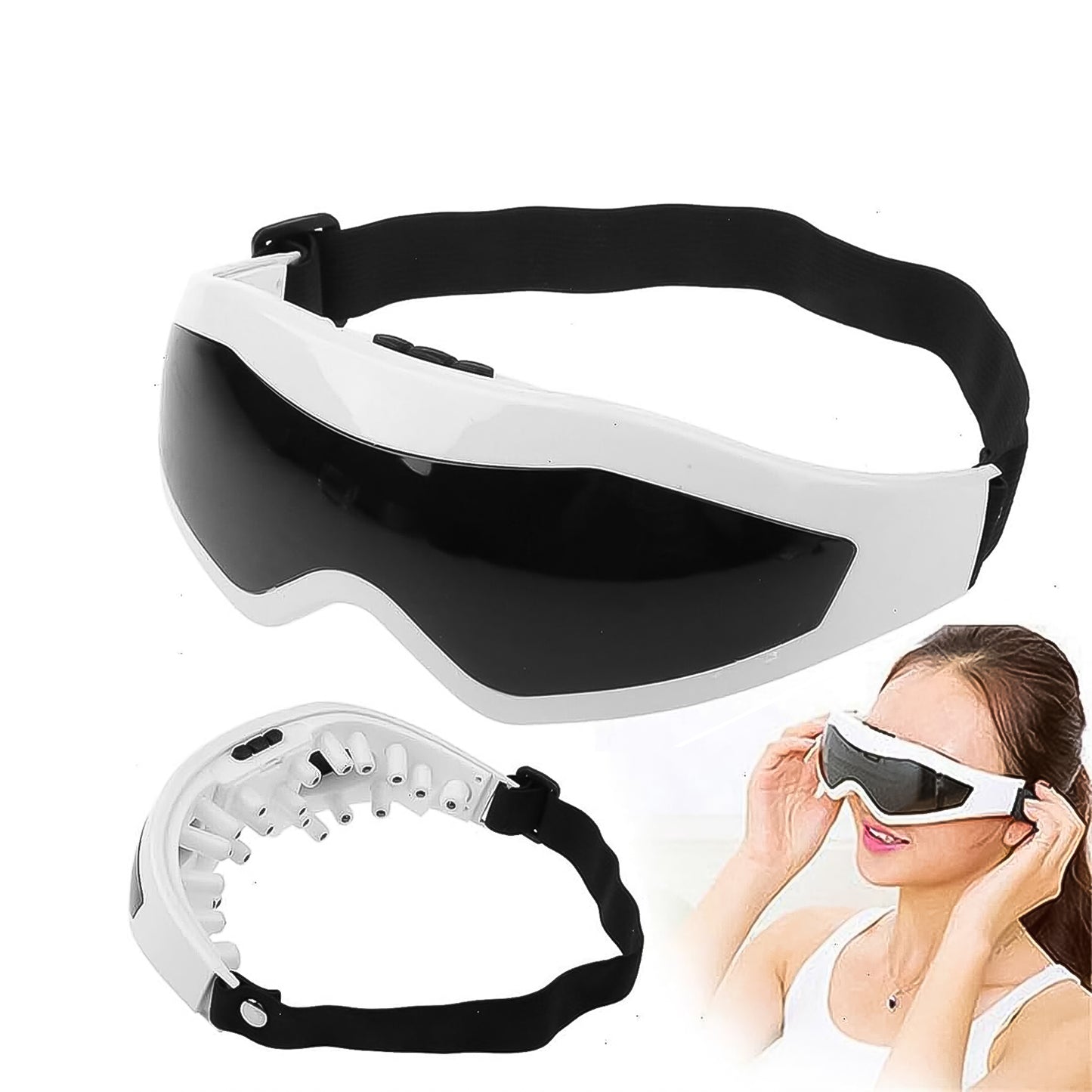 Rechargeable Electric Eye Massager with Heat & Adjustable Band