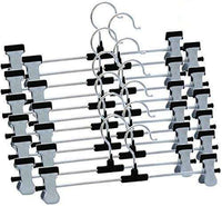Hangers With 2-adjustable Anti-rust Clips (Pack Of 12) - LootFaat