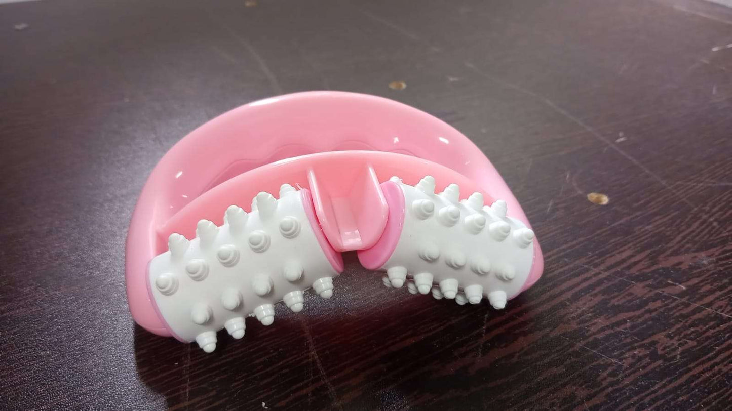 Manual Round Handle Plastic 2 Rollers Massage Roller Cellulite Roller For Legs Arms Back Muscle Pain Relief And Muscle Relaxation - LootFaat