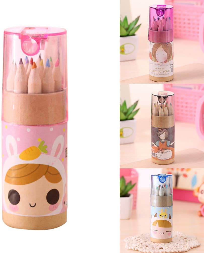 12 Colouring Pencils Kids Set Pencils Sharpener Mini Drawing Colored Pencils With Sharpener Kawaii Manual Pencil Cutter Coloring Pencil Accessory School Supplies For Kid Artists Writing Sketching - LootFaat