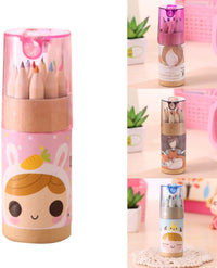 12 Colouring Pencils Kids Set Pencils Sharpener Mini Drawing Colored Pencils With Sharpener Kawaii Manual Pencil Cutter Coloring Pencil Accessory School Supplies For Kid Artists Writing Sketching - LootFaat
