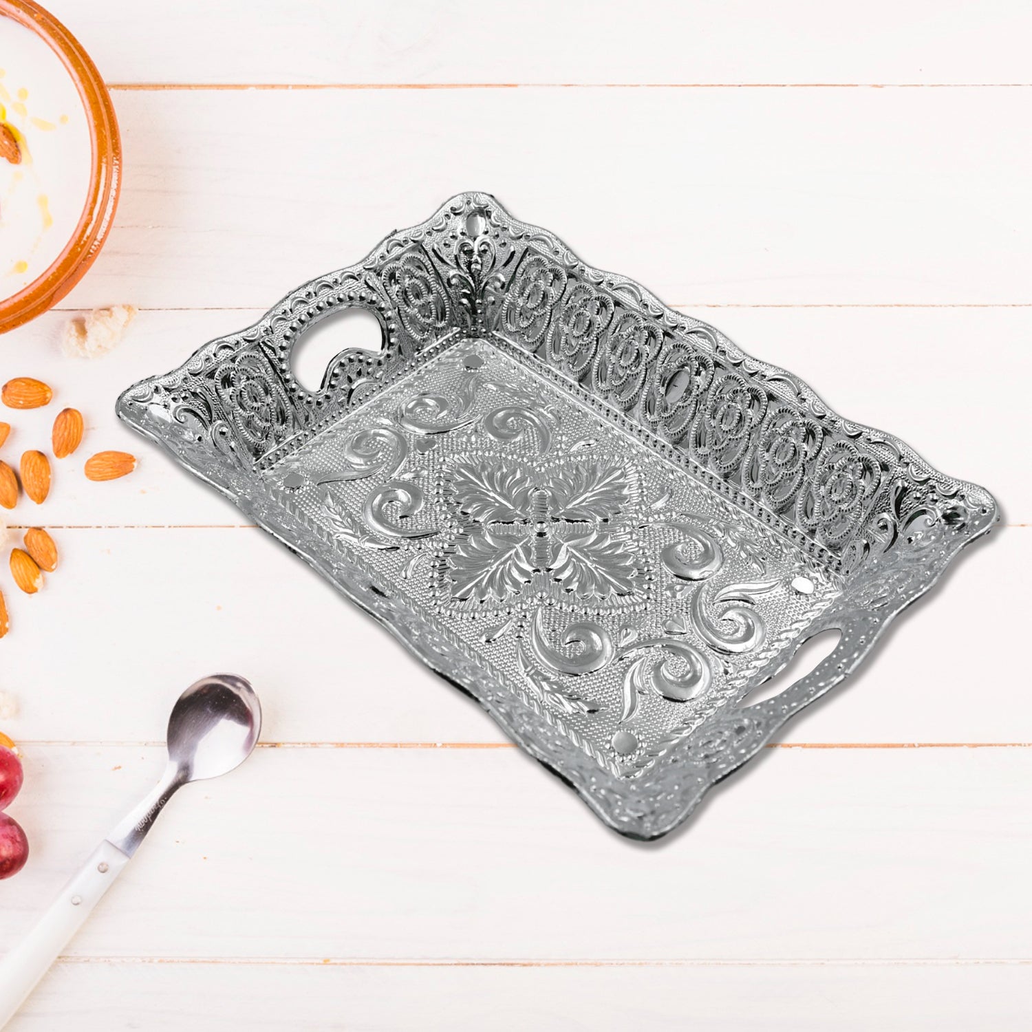 Decorative Mukhwas Serving Tray Serving Mukhwas Plate Fancy Candy Tray Dry Fruit Serving Tray - LootFaat