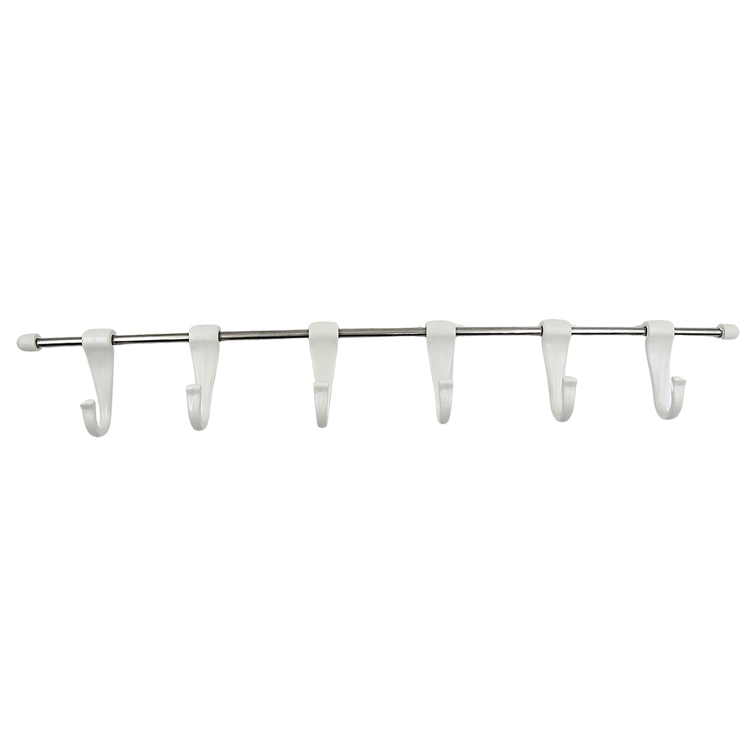 Stainless Steel Utensil Hanger Rail Nail Free Wall Mount With 2 Magic Stickers  6 Plastic Hooks For Kitchen - LootFaat