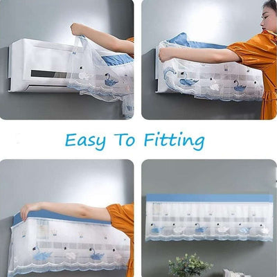 Ac Cover Air Conditioning Dust Cover Folding Designer Ac Cover For Indoor Split Cover Washable Foldable Dustproof Cover  ( Approx 1 Ton  Mix Design  1 Pc) - second image