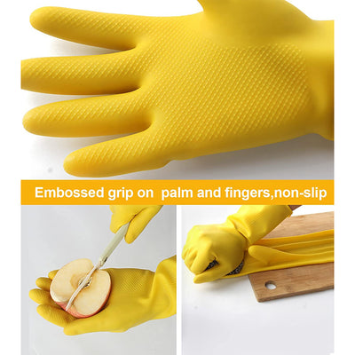 4854 2 Pair Med Yellow Gloves For Types Of Purposes Like Washing Utensils Gardening And Cleaning Toilet Etc. - second image