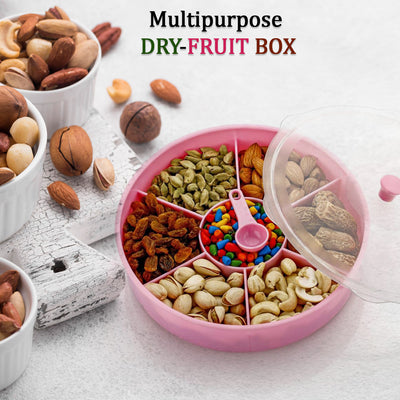 7-Compartment Spice & Dry Fruit Box with Spoon