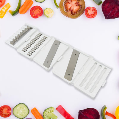 Vegetable Slicer Cutter - 6 Blades Kitchen Accessories Tools  Appliances With Container  Handle (1 Set) - second image