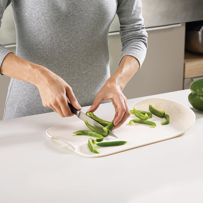 Chop  Drain Vegetables Fruits Chopping Board Sleek Knife