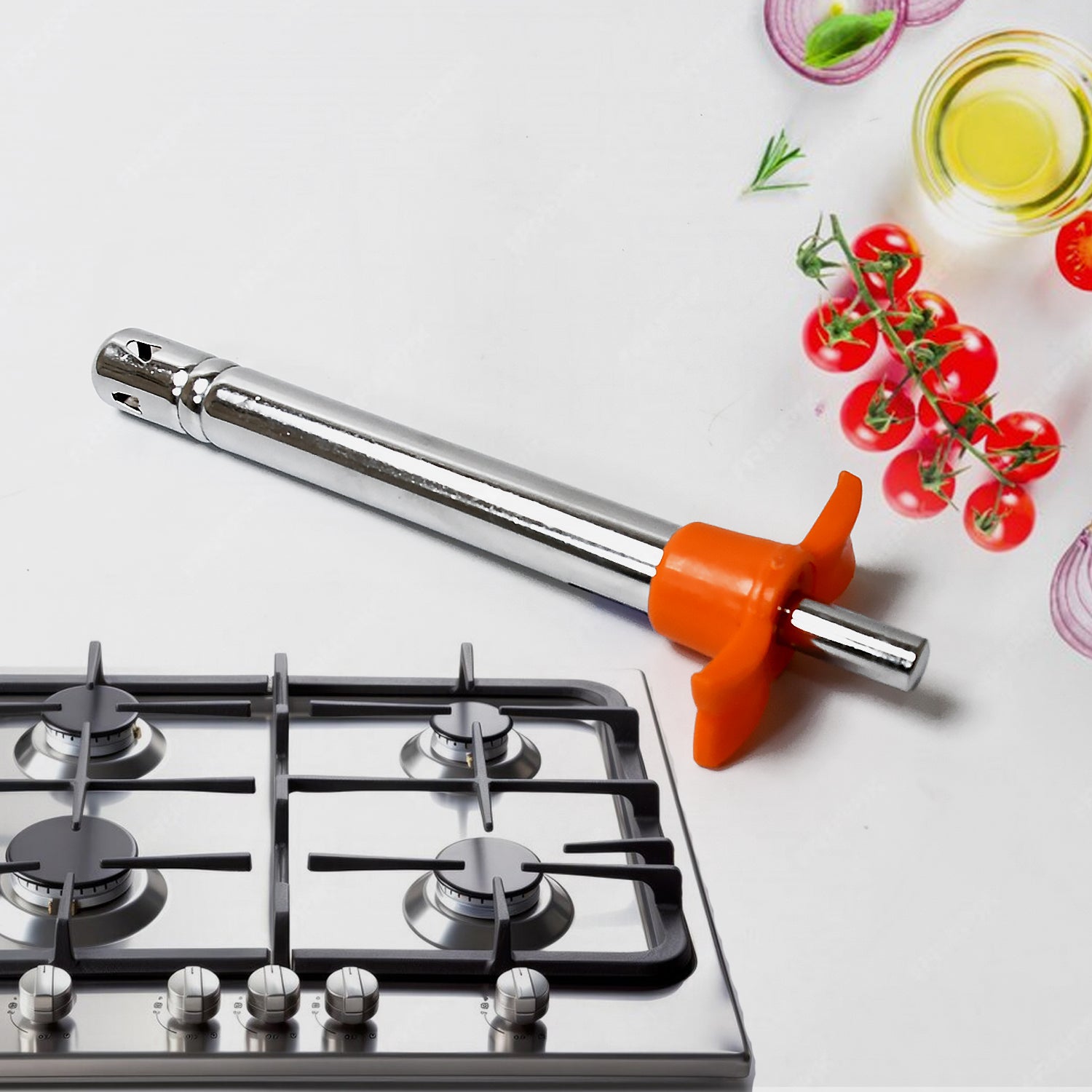 2 In 1 Kitchen Combo Lighter Stainless Steel Durable Gas Lighter With Vegetable Cutter Peeler For Kitchen Steel Gas Lighter (2 Pc Set) - LootFaat