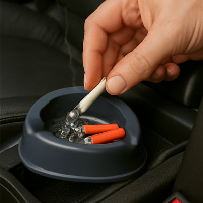 Oblivion Durable Plastic Ashtray With Wide Bowl And Triple Cigarette Holder Slots (1 Pc) - second image