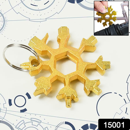 Durable  Portable 18 In 1 Snowflake Multi-tool Snowflake Bottle Opener Flat Phillips Screwdriver Kit Wrench - LootFaat