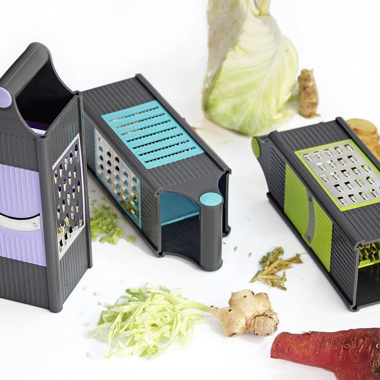 4 In 1 Plastic Vegetable And Fruit Grater And Slicer For Kitchen - LootFaat