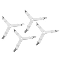 Adjustable Triangle Elastic Suspenders Gripper Holder Straps Clip For Bed Sheets (4 Pc) - LootFaat