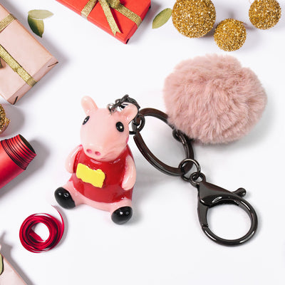 Cute Cartoon Keychain With Fluffy Pom (1 Pc  Mix Design) - second image