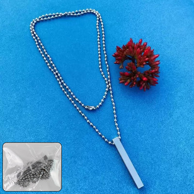 Plain Stick Shape Locket With Chain Stainless Steel Necklace (1 Pc) - second image