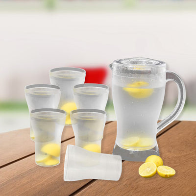 Apex Unbreakable Lemon Jug Set With 6 Glasses  1200ml Jug + 300ml Glasses Approx - second image